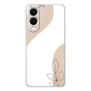 Силиконовый чехол с принтом в цветах на Samsung Galaxy S25 Edge (Нюдовая веточка абстракция)