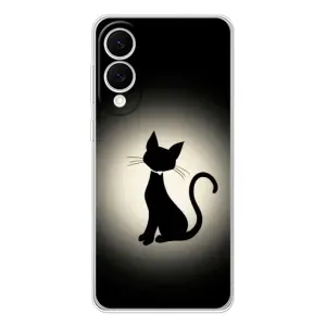 Чехол с принтом для Samsung Galaxy S25 Edge (AlphaPrint) Модные коты (Силуэт котика)