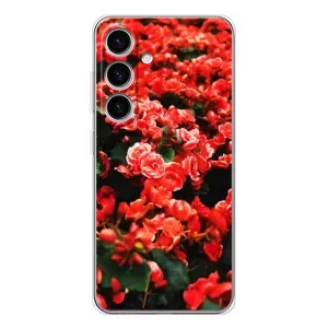 Чехлы с Цветами для Samsung Galaxy S25 FE (VPrint) (Цветы красные)