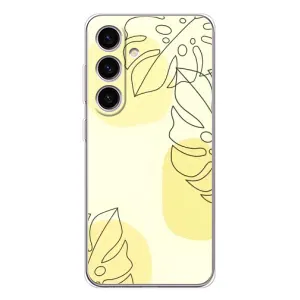 Силиконовый чехол с принтом в цветах на Samsung Galaxy S25 FE (Желтая монстера арт)