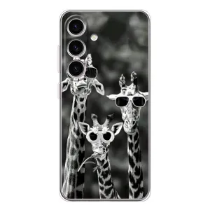 Силіконовий чохол з КАРТИНКАМИ літо для Samsung Galaxy S25 FE (AlphaPrint) (Жирафи в окулярах)