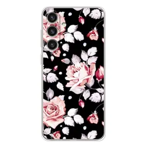 Чехлы с Цветами для Samsung Galaxy S25 Plus (VPrint) (Цветочки на черном)