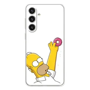 Чехол с Симпсонами для Samsung Galaxy S25 Plus (VPrint) (Гомер с пончиком)