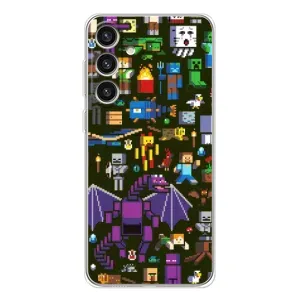 Чехол Майнкрафт на Samsung Galaxy S25 Plus (AlphaPrint) Minecraft (Коллаж Майнкрафт)