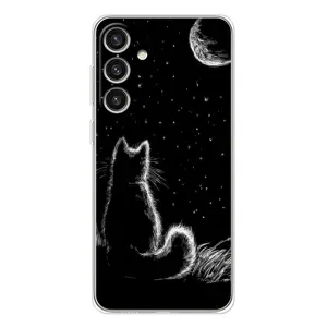 Чохол з принтом для Samsung Galaxy S25 Plus (AlphaPrint) Модні коти (Котик і місяць)