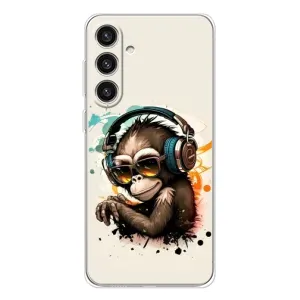 Чохол з Мавпами Samsung Galaxy S25 Plus - (AlphaPrint) (Макака в навушниках)