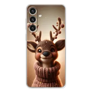 Яскравий чохол для Samsung Galaxy S25 Plus з Зимові Оленята (Олень в светрі)
