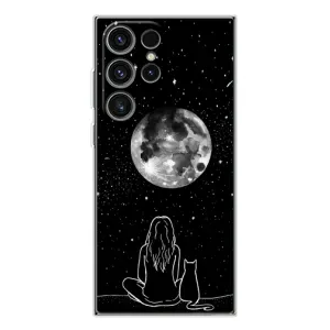 Чехол с рисунком кот на Samsung Galaxy S25 Ultra (Девушка с котом)
