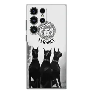 Чехлы VERSACE для Гелекси С25 Ультра (PREMIUMPrint) (Доберман Версаче)
