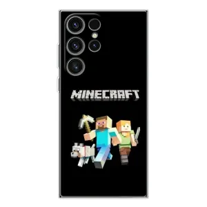 Чехол Майнкрафт на Samsung Galaxy S25 Ultra (AlphaPrint) Minecraft (герои Minecraft)
