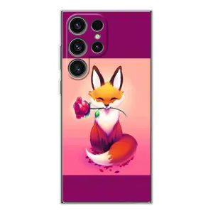 Чехлы с картинкой Лисички для Samsung Galaxy S25 Ultra (VPrint) (Лисичка с розочкой)