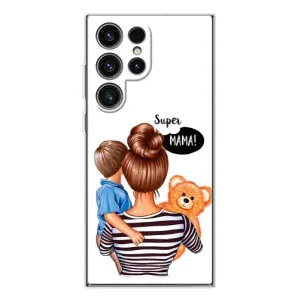 Чехол с печатью для Samsung Galaxy S25 Ultra - (Мама с ребенком) (AlphaPrint) (Мама с сыном)