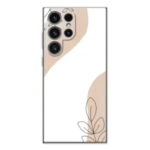 Силиконовый чехол с принтом в цветах на Samsung Galaxy S25 Ultra (Нюдовая веточка абстракция)