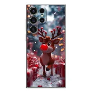 Яркий чехол для Samsung Galaxy S25 Ultra с Зимними Оленятами (Олень среди подарков)
