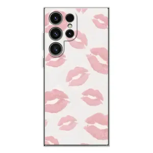 Чехол с розовым рисунком для Samsung Galaxy S25 Ultra (Розовые губы)