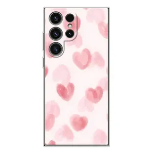 Чехол с розовым рисунком для Samsung Galaxy S25 Ultra (Розовые сердечки)