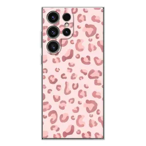 Чехол с розовым рисунком для Samsung Galaxy S25 Ultra (Розовый леопард)