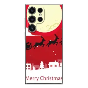Рождественские Чехлы для Samsung Galaxy S25 Ultra (VPrint) (Санта с оленями)