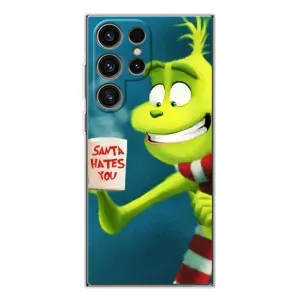 Рождественские Чехлы для Samsung Galaxy S25 Ultra (VPrint) (Зеленый Гринч)