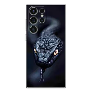 Чехол с картинкой «Хищники» для Samsung Galaxy S25 Ultra (Черная змея)