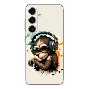 Чохол з Мавпами Samsung Galaxy S25 - (AlphaPrint) (Макака в навушниках)