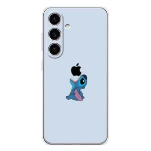 Чехол с принтом Стич на Samsung Galaxy S25 (Stitch apple)