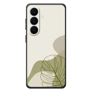 Силиконовый чехол с принтом в цветах на Samsung Galaxy S26 Plus (Зеленая монстера дизайн)