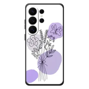 Силиконовый чехол с принтом в цветах на Samsung Galaxy S26 Ultra (Букет фиолетовая абстракция)