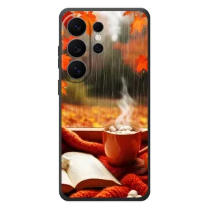 Чехол с уникальным дизайном «Осень с кофе» для Samsung Galaxy S26 Ultra (Кофе и дождь)