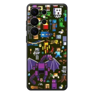 Чехол Майнкрафт на Samsung Galaxy S26 Ultra (AlphaPrint) Minecraft (Коллаж Майнкрафт)