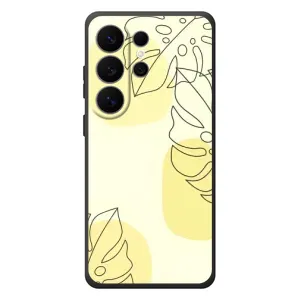 Силиконовый чехол с принтом в цветах на Samsung Galaxy S26 Ultra (Желтая монстера арт)
