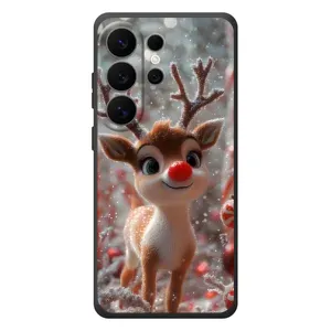 Яркий чехол для Samsung Galaxy S26 Ultra с Зимними Оленятами (Олень с носом)