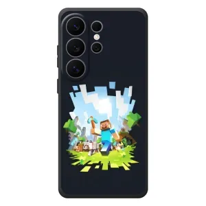 Чехол Майнкрафт на Samsung Galaxy S26 Ultra (AlphaPrint) Minecraft (персонажи Minecraft)