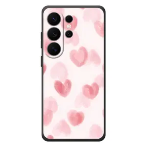 Чехол с розовым рисунком для Samsung Galaxy S26 Ultra (Розовые сердечки)
