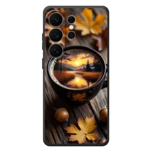 Чехол с уникальным дизайном «Осень с кофе» для Samsung Galaxy S26 Ultra (Темный кофе)