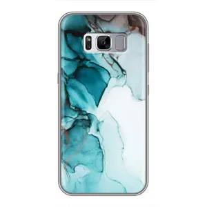 Чехол для Самсунг Галакси С8 Плюс G955 - с принтом (Дизайнерские) (AlphaPrint) (Бирюзовый мрамор)