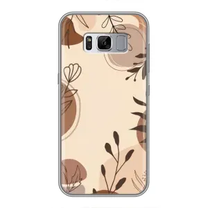 Чехол с цветочным принтом на Самсунг Галакси С8 Плюс G955 (Коричневые цветы)