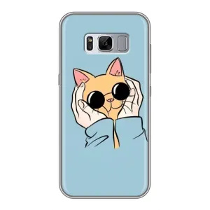 Чохол на Самсунг Галаксі S8 Плюс G955 з Котиками (VPrint) (Котик в окулярах)