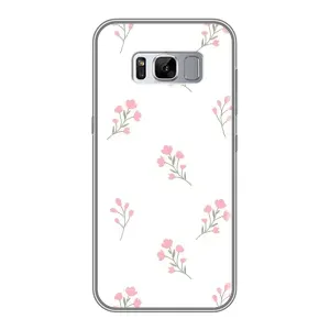 Чехол с цветочным принтом на Самсунг Галакси С8 Плюс G955 (Розовые цветы)