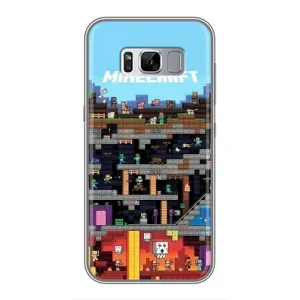 Чехол Майнкрафт на Samsung Galaxy S8, G950 (AlphaPrint) Minecraft (фон Minecraft)