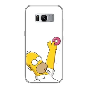 Чехол с Симпсонами для Samsung Galaxy S8, G950 (VPrint) (Гомер с пончиком)