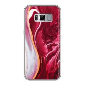Чехол для Самсунг Гелекси С8, Ж950 - с принтом (Дизайнерские) (AlphaPrint) (Мрамор красный)