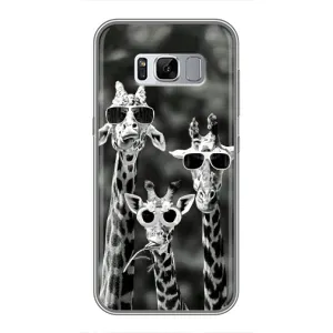 Силіконовий чохол з КАРТИНКАМИ літо для Samsung Galaxy S8, G950 (AlphaPrint) (Жирафи в окулярах)