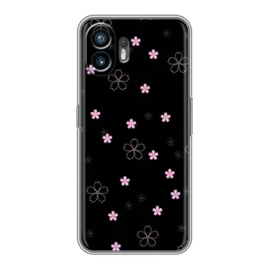 Чохол з розовим принтом для Samsung Galaxy XCover7 Pro (Рожеві квіти на чорному)