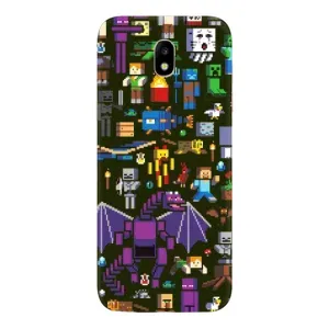 Чохол Майнкрафт на Samsung Galaxy J5 2017, (J530F европейская версия) (AlphaPrint) Minecraft (Колаж Майнкрафт)