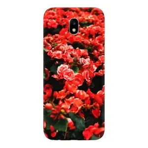 Чехлы с Цветами для Samsung Galaxy J7 2017 (J730F европейская версия) (VPrint) (Цветы красные)