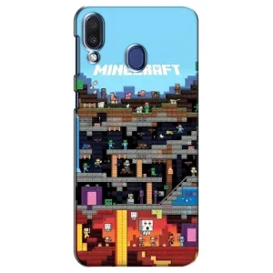 Чехол Майнкрафт на Samsung Galaxy M20 (M205) (AlphaPrint) Minecraft (фон Minecraft)