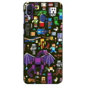 Чехол Майнкрафт на Samsung Galaxy M20 (M205) (AlphaPrint) Minecraft (Коллаж Майнкрафт)