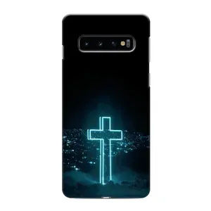 Чехол для Samsung Galaxy s10 Plus (AlphaPrint) - (Христианские) (Крест и город)