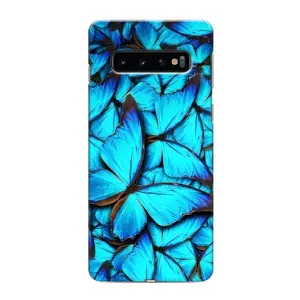 Чохол з принтом для Самсунґ Ґелексі S10 Плюс - (Прикольні) (AlphaPrint) (Сині метелики)